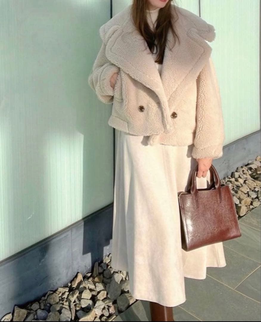 LOUNIE ベージュ ボア ショートジャケット