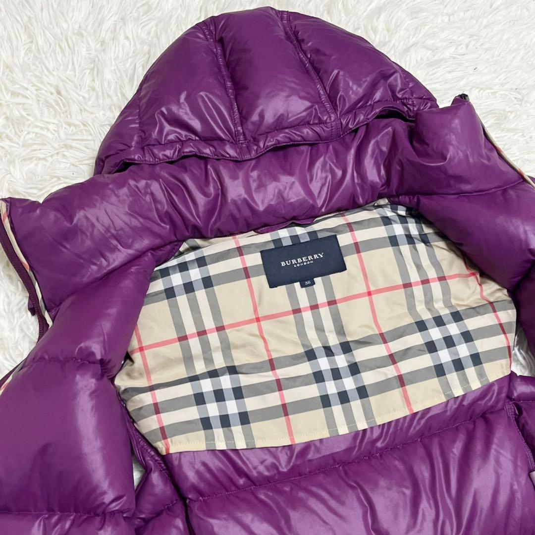 【希少色】バーバリーロンドン ノバチェック ダウンベスト フード付き 38 M