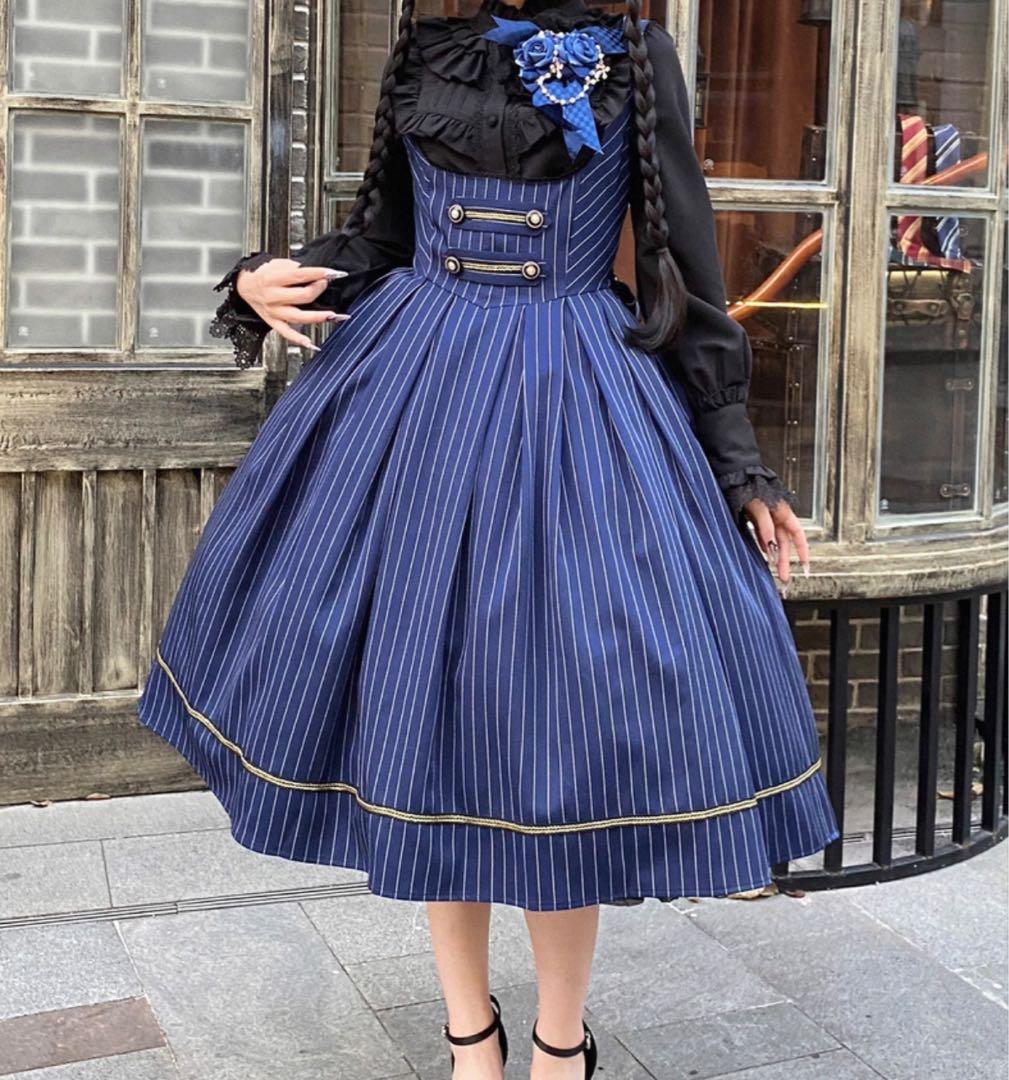 Bright Moon コルセットジャンパースカート ロリータ ネイビー