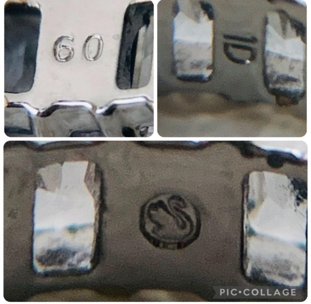 スワロフスキー マトリックス リング バゲットカット シルバー アイスブルー