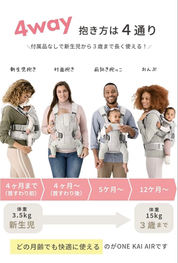 BabyBjorn ベビーキャリア メッシュ 抱っこひも ONE Kai Air
