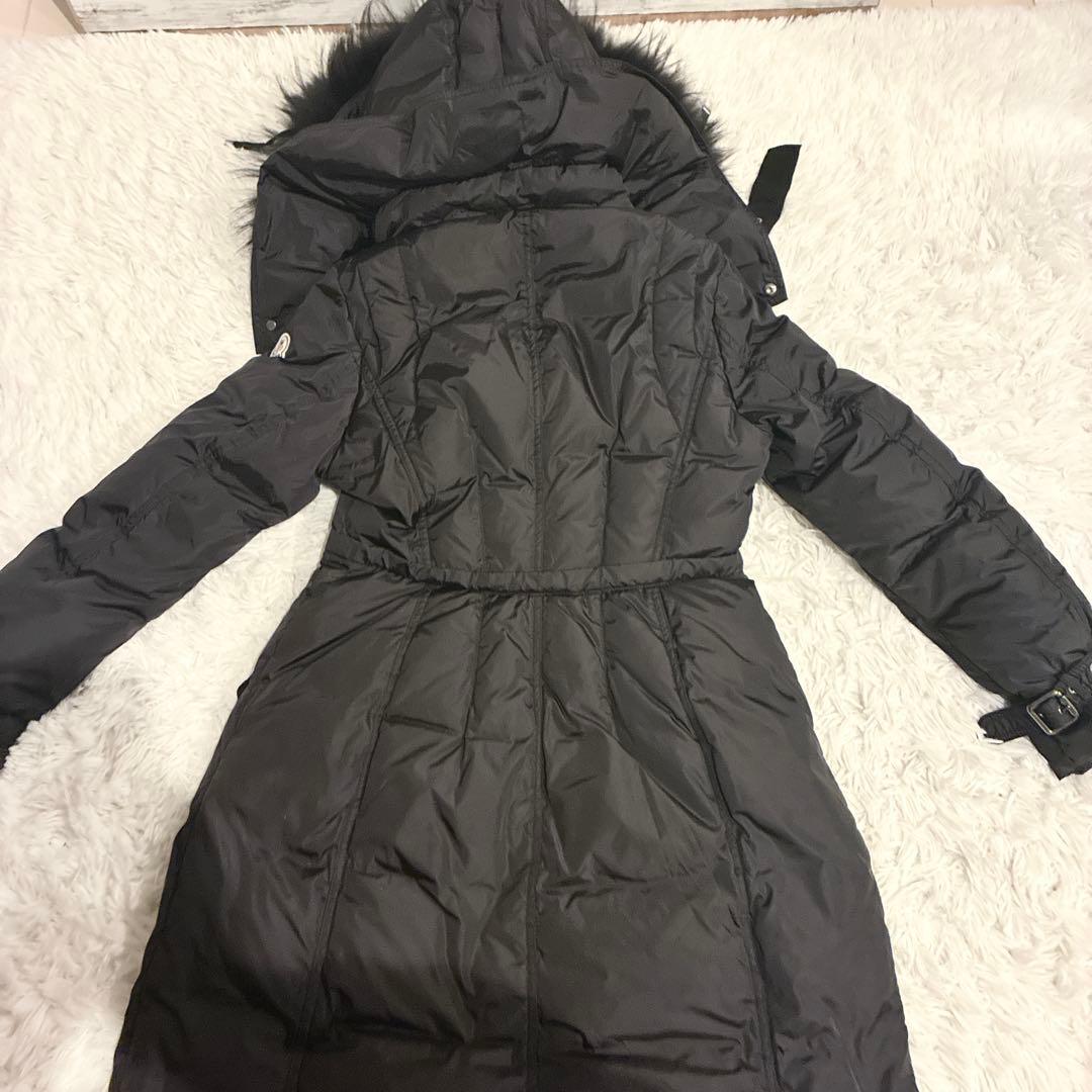 MONCLER ロング ダウンコート ファランジェール ブラックファー Aライン