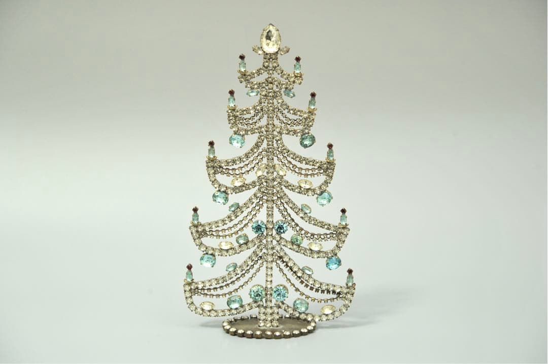 チェコガラス クリスマスツリー 卓上グラスツリー