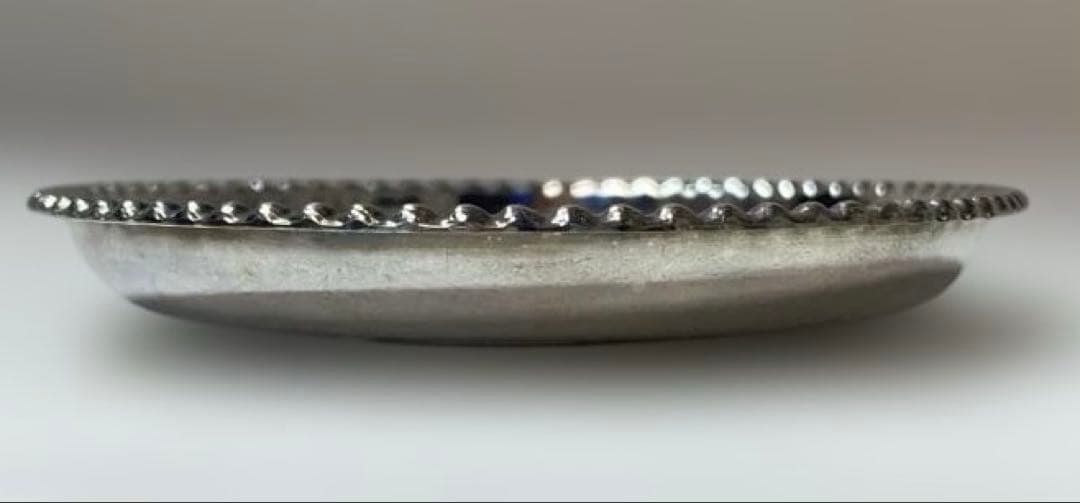 ビクトリア女王 純銀  モチーフ皿、インドONE RUPEE