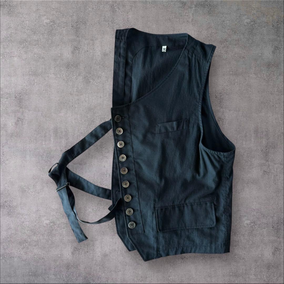 khoki 23SS アシンメトリーデザインベスト　サイズ2 ブラック