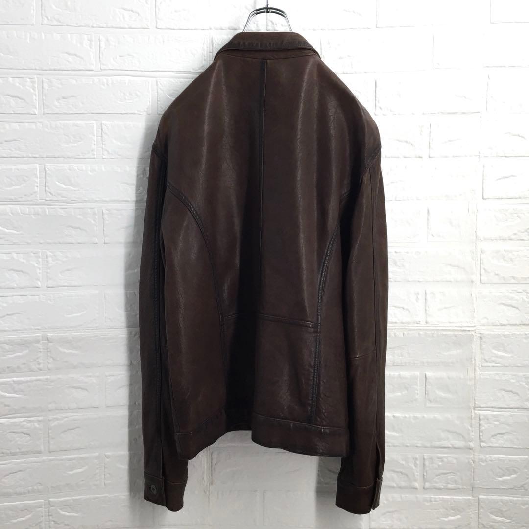 【タグ付未使用】G-STAGE ジーステージ ラムレザー 本革 ジャケット XL