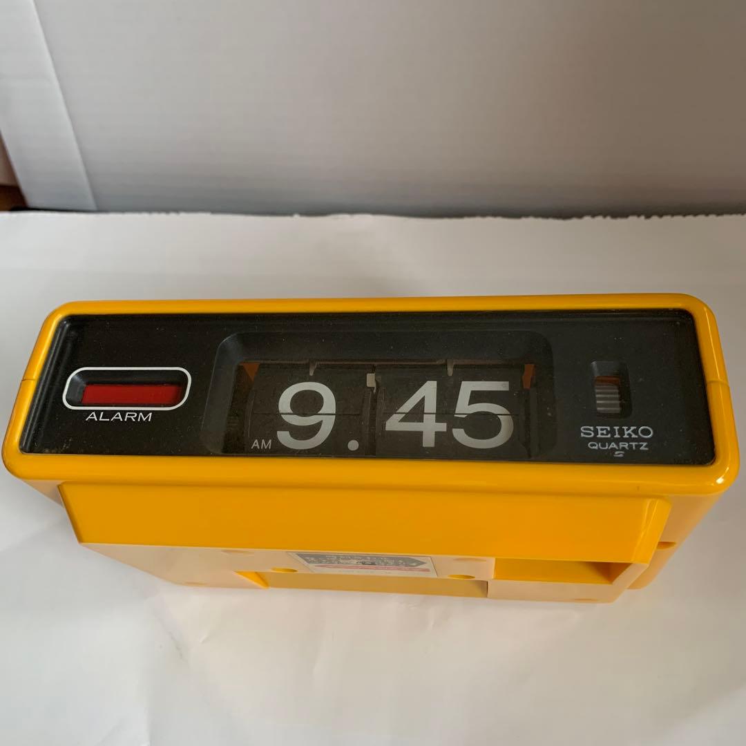 昭和レトロ、SEIKOパタパタ目覚まし時計 イエロー