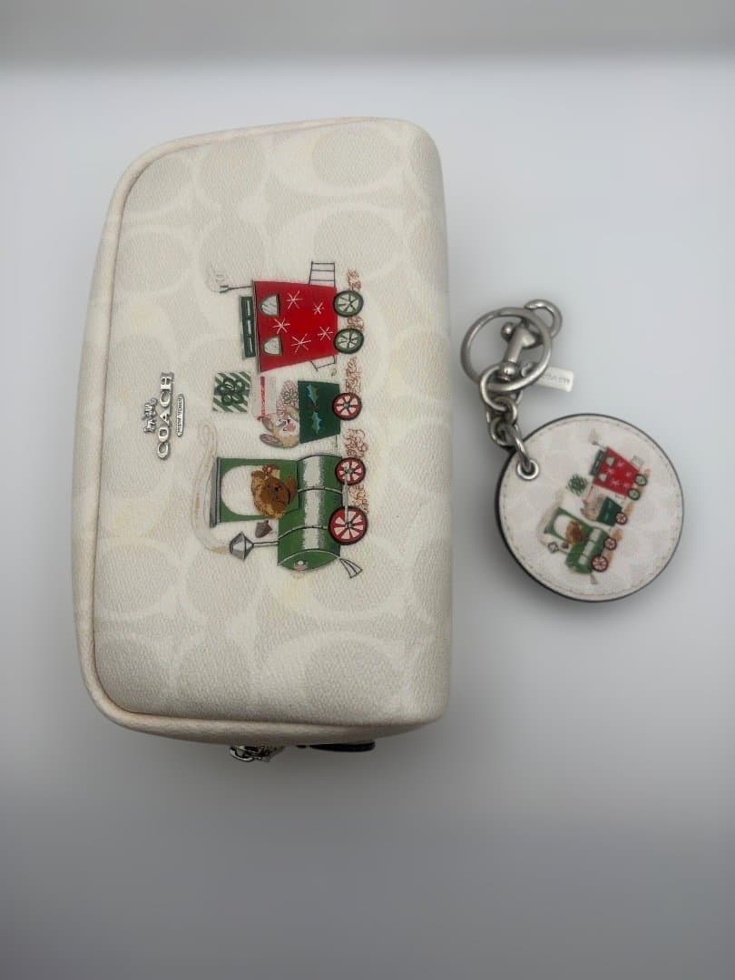 コーチ ポーチ コスメポーチ ミラー キーリング キーホルダー