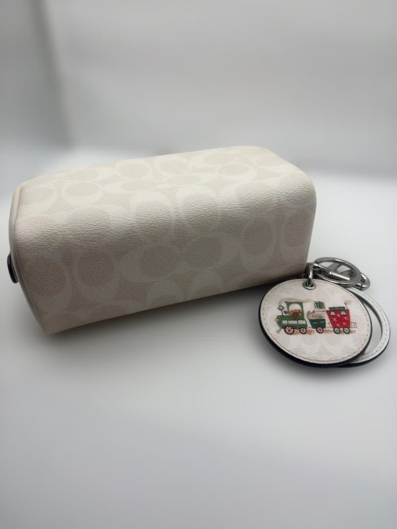 コーチ ポーチ コスメポーチ ミラー キーリング キーホルダー