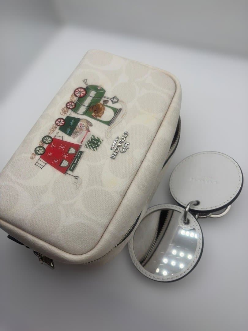 コーチ ポーチ コスメポーチ ミラー キーリング キーホルダー