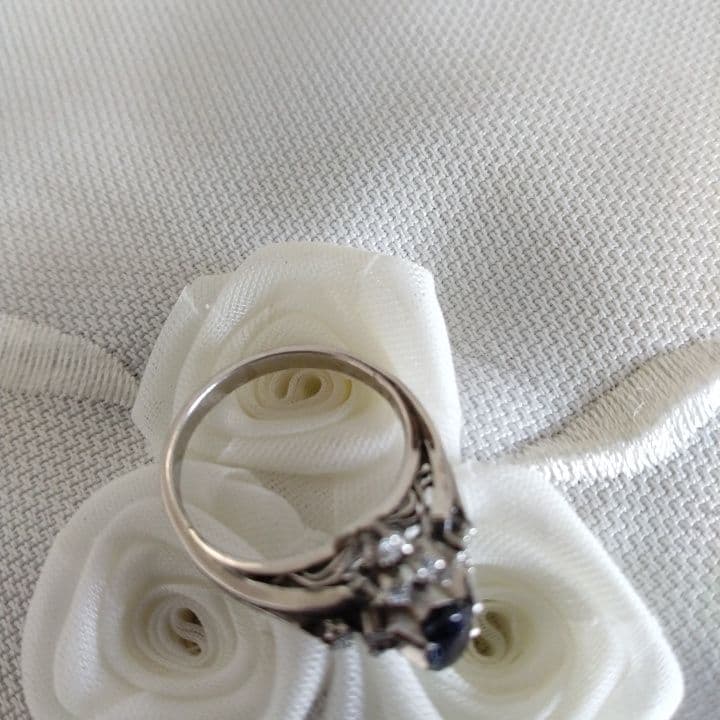 アンティークリング⭐︎プラチナ900サファイヤダイヤリング⭐︎11号