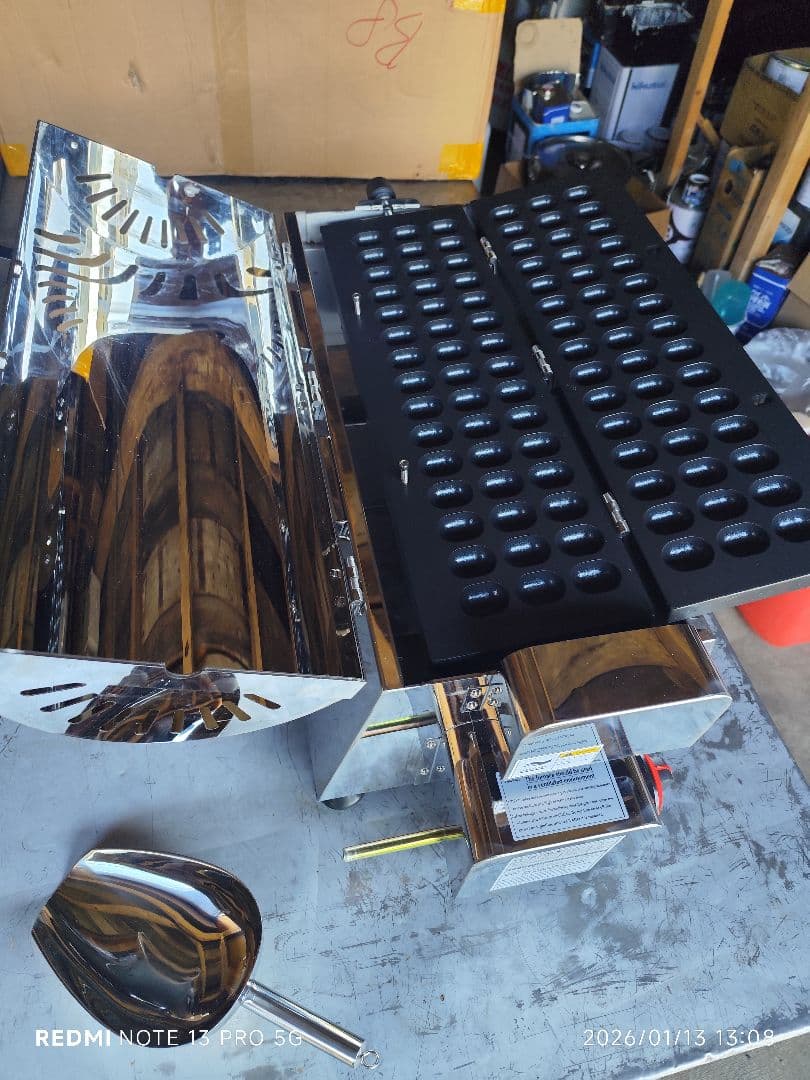 【今月末終了】ベビーカステラ器 45穴 （LPガス）ステンレス製　フッ素コート