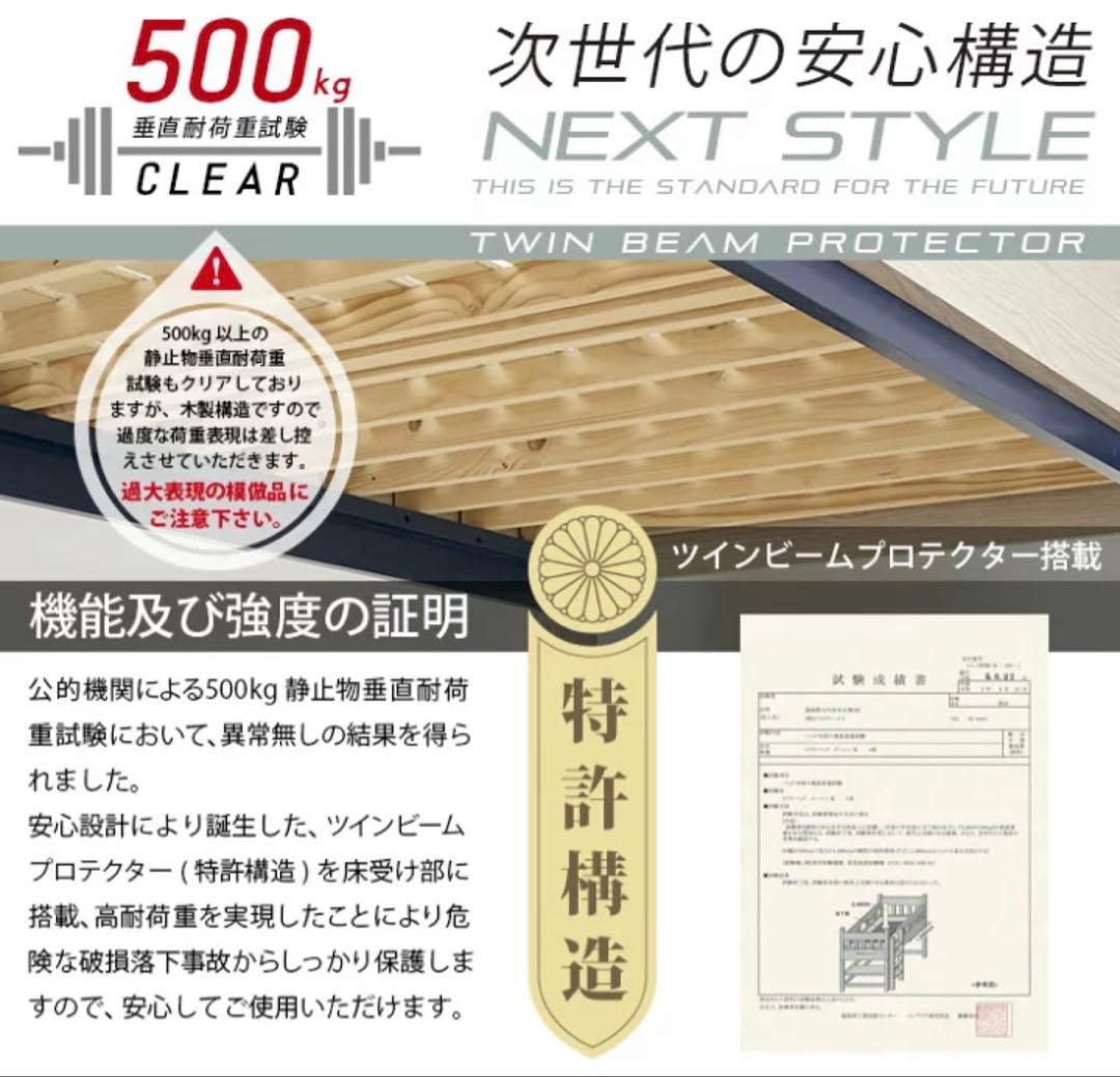 ☆木製ロフトベッド☆ ホワイト　グリーンはしご　テーブル付き！