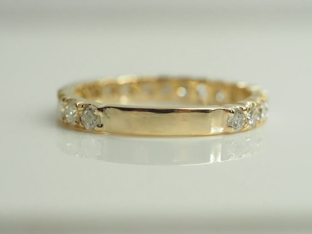 1.02ct!! K18YG 天然ダイヤモンド 3/4エタニティリング　12号