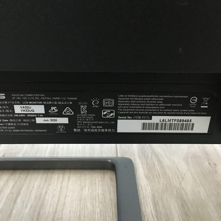 【AJ】ASUS VA32UQ モニターディスプレイ 4K HDR10対応