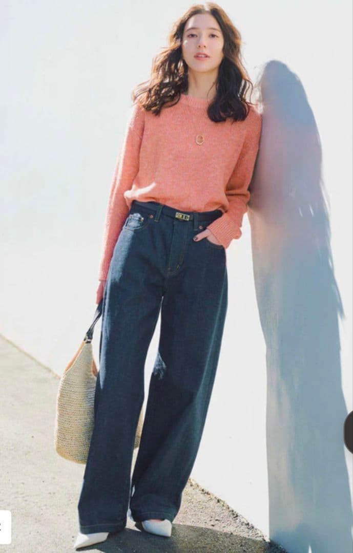 【美品】大きいサイズ44＊２３区DENIM 見上愛さん ワイドデニム