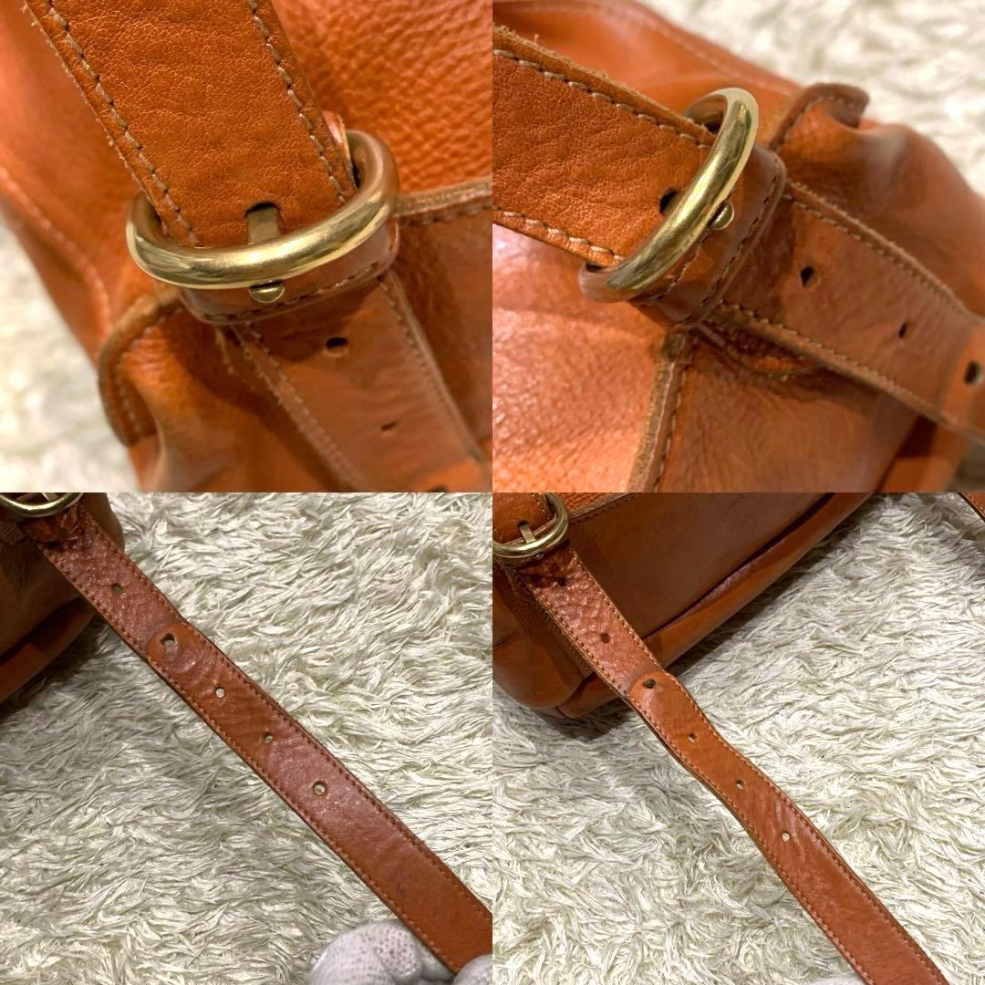 asa　イルビゾンテ リュック オールレザー ロゴ型押し ブラウン