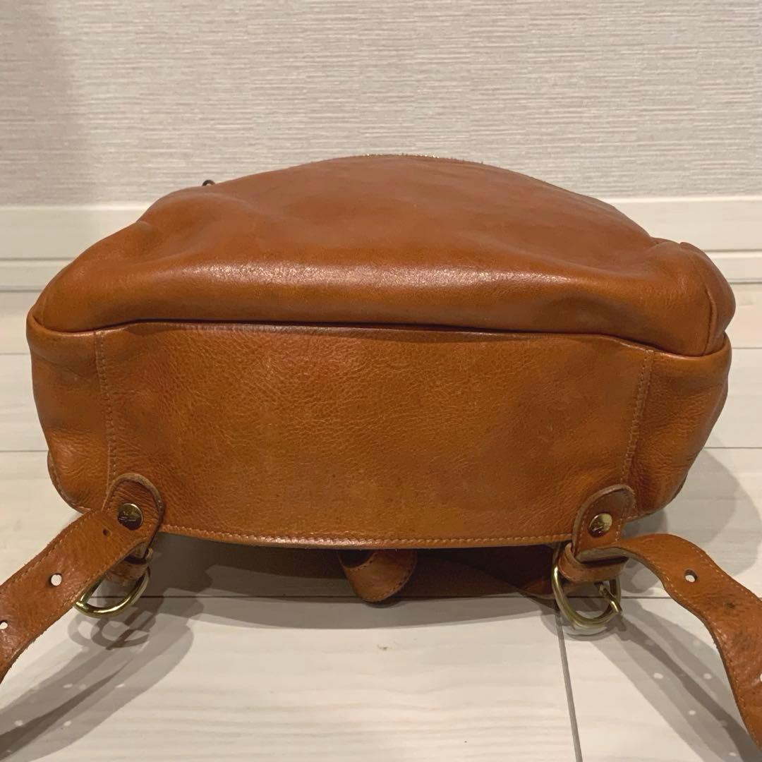 asa　イルビゾンテ リュック オールレザー ロゴ型押し ブラウン