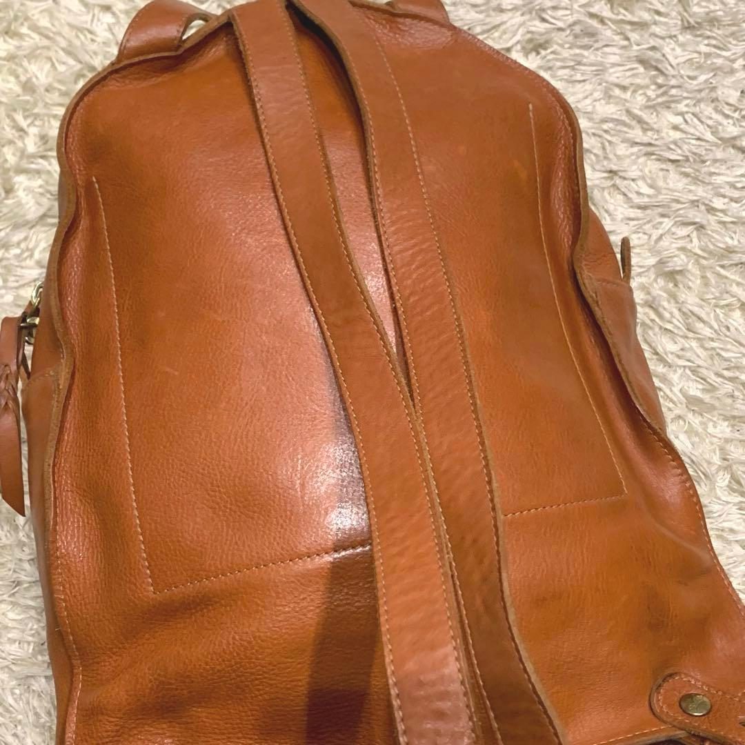 asa　イルビゾンテ リュック オールレザー ロゴ型押し ブラウン