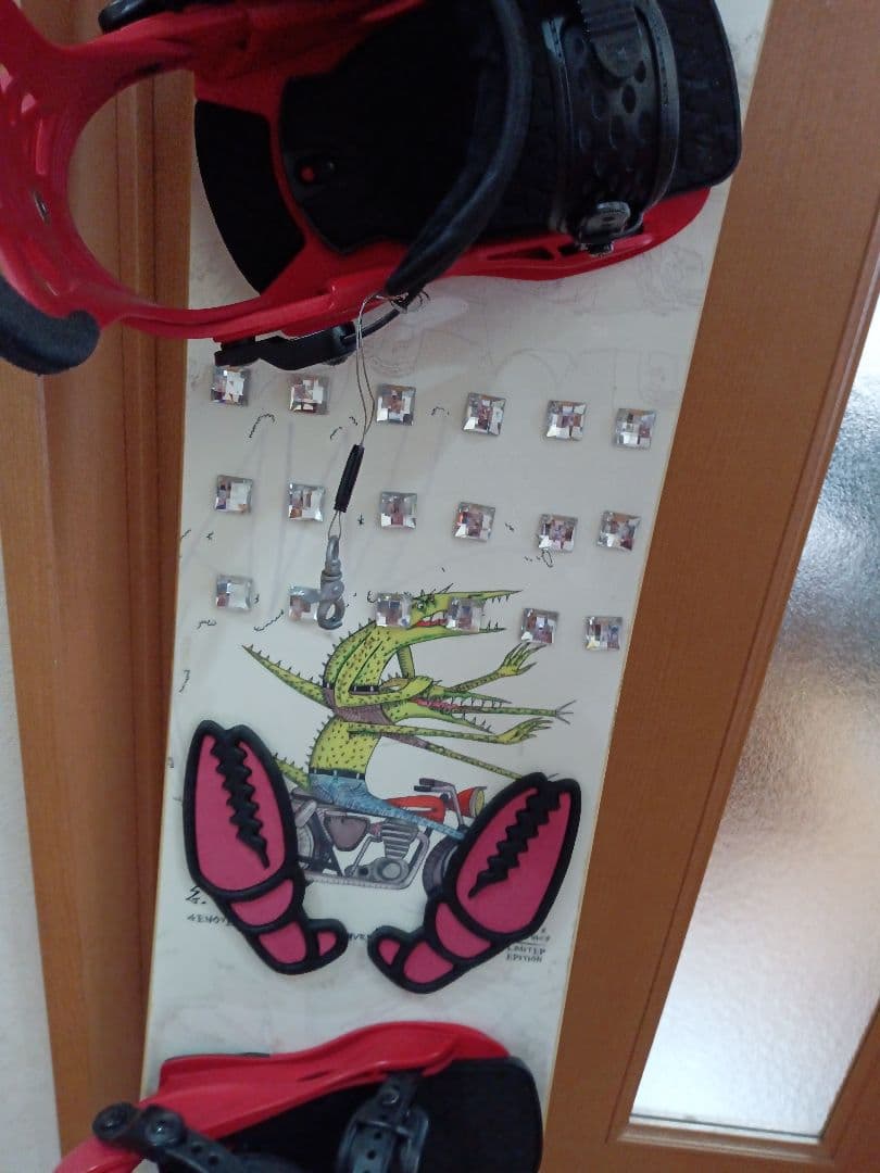 ✿うり✿ユニークデザイン スノーボードビンディング付き　154