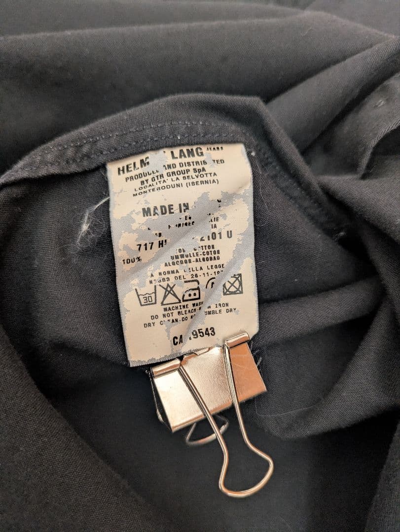 HELMUT LANG本人期 シャツ ブラック 52 ヘルムートラング