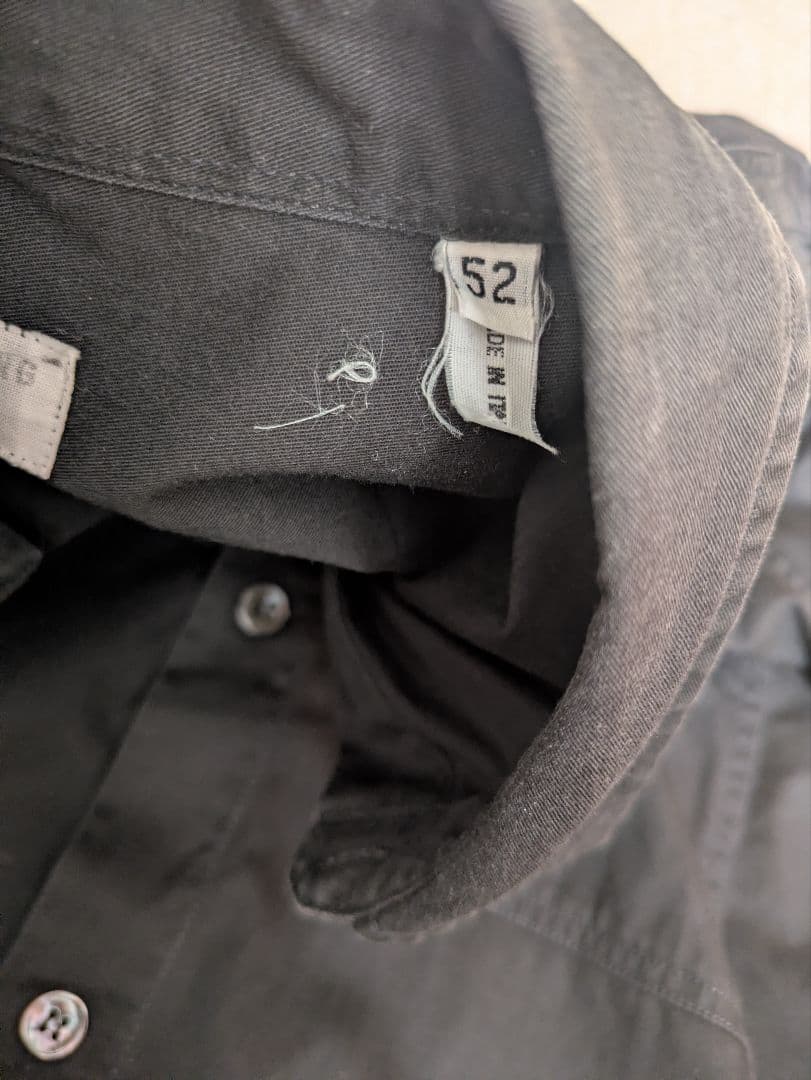 HELMUT LANG本人期 シャツ ブラック 52 ヘルムートラング