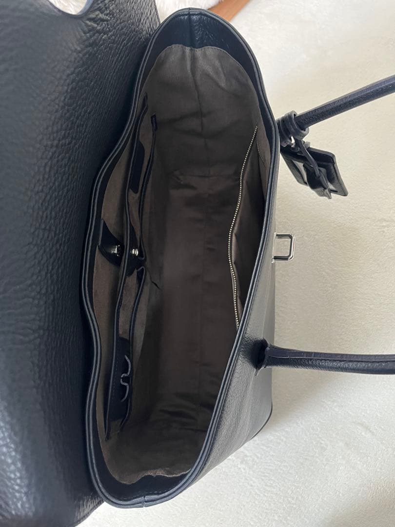 黒 レザー ビジネス トートバッグ