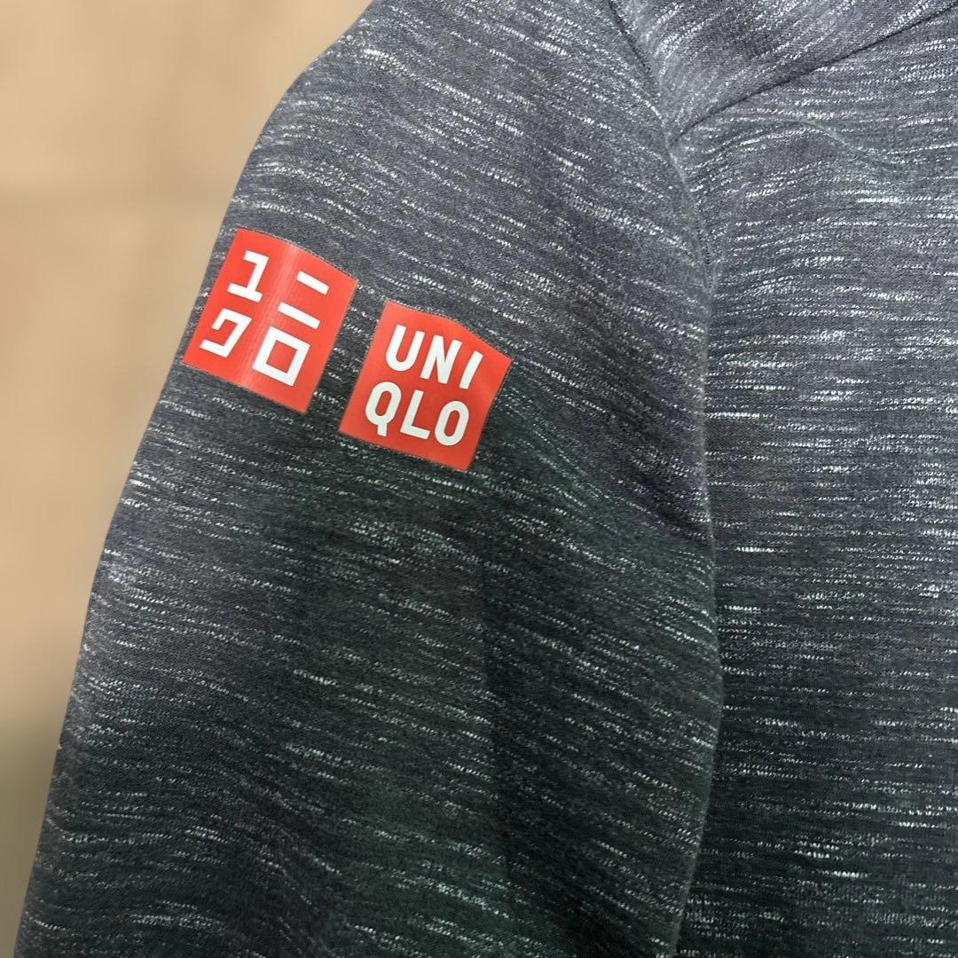 ユニクロお値下げします。フード付き パーカー グレーM錦織圭上下セット即日発送