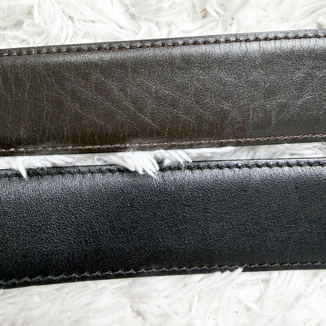 【美品】CELINE セリーヌ ベルト 馬車金具 ゴールド リバーシブル