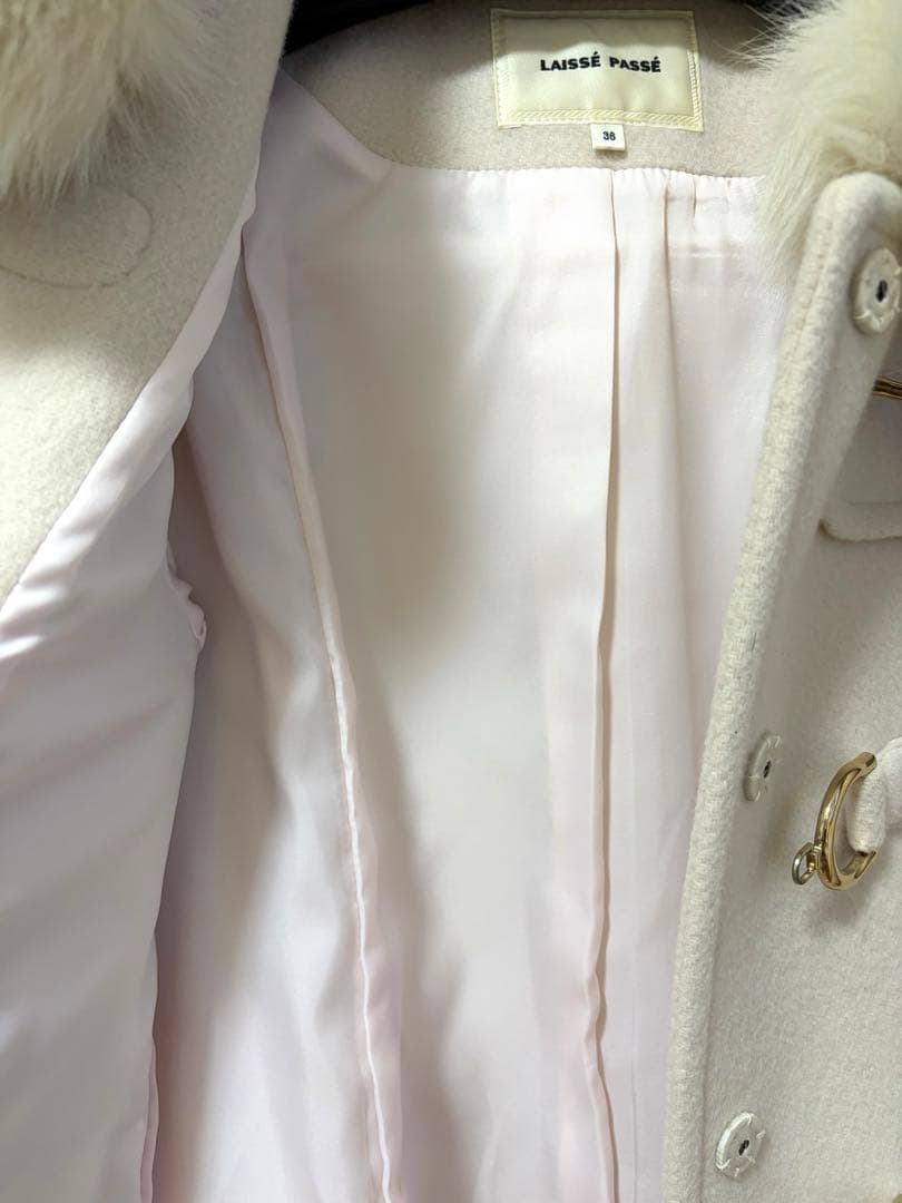 レッセパッセ LAISSE PASSE フード付きダッフルコート 36ミドル丈