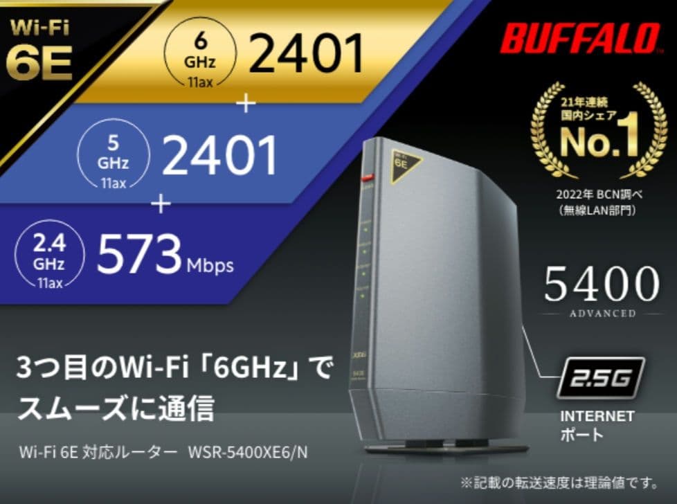 ルーター・ネットワーク機器 BUFFALO WSR-5400XE6/N