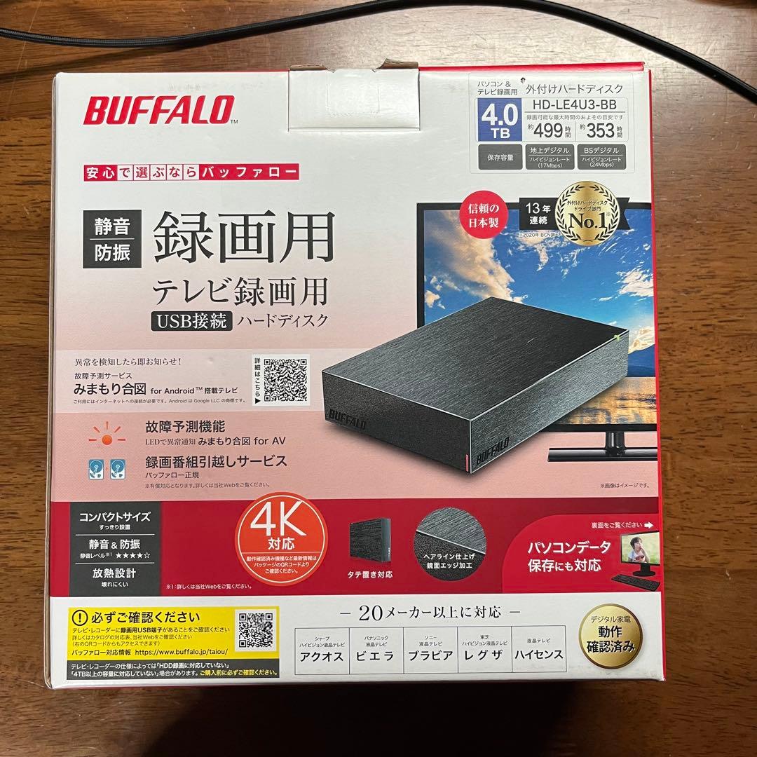BUFFALO HD-LE4U3-BB 4TB 外付けハードディスク