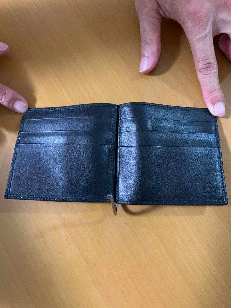 グッチ マネークリップ GG 二つ折り ブラック