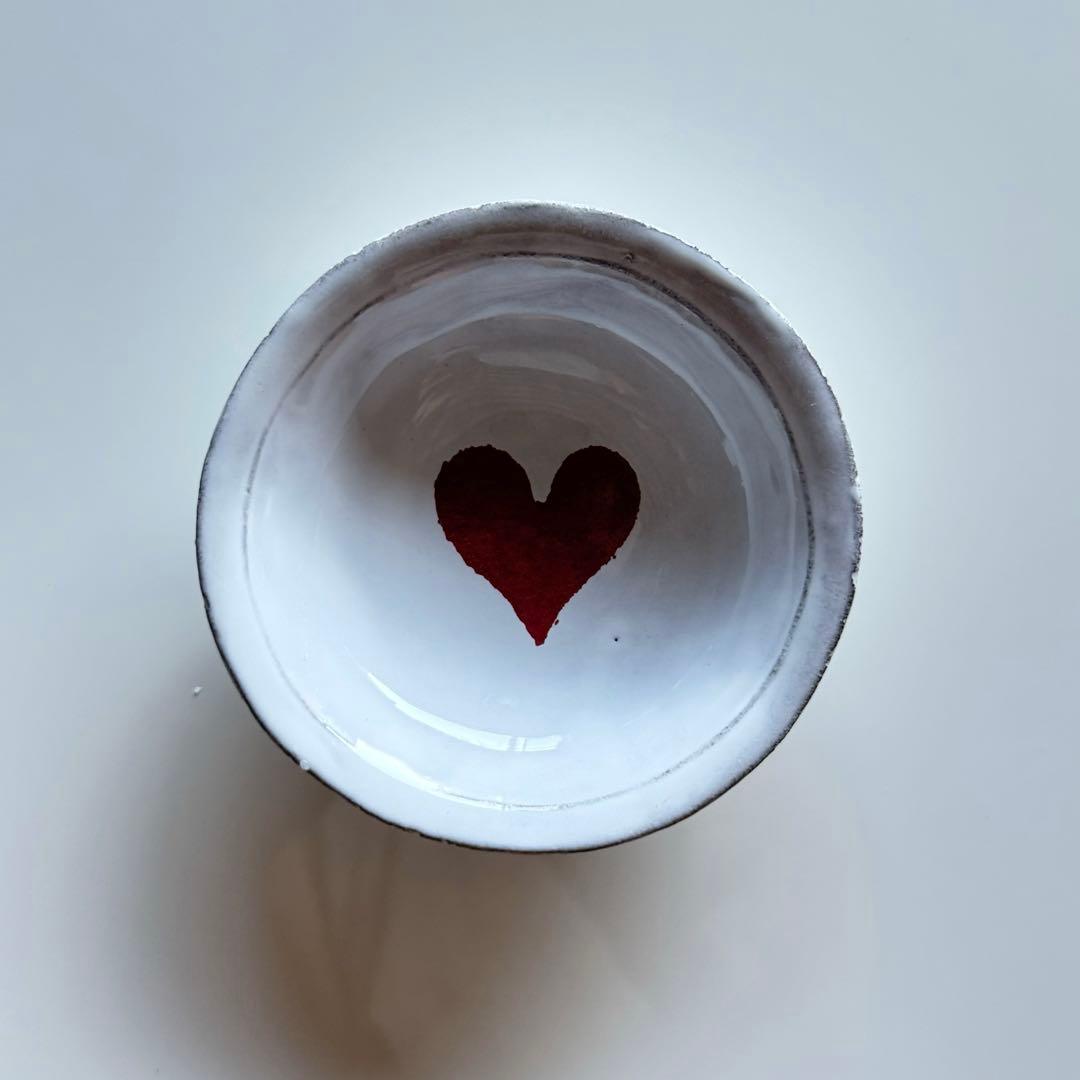 美品アスティエドヴィラット/ASTIER de VILLATTE /小皿ハート柄