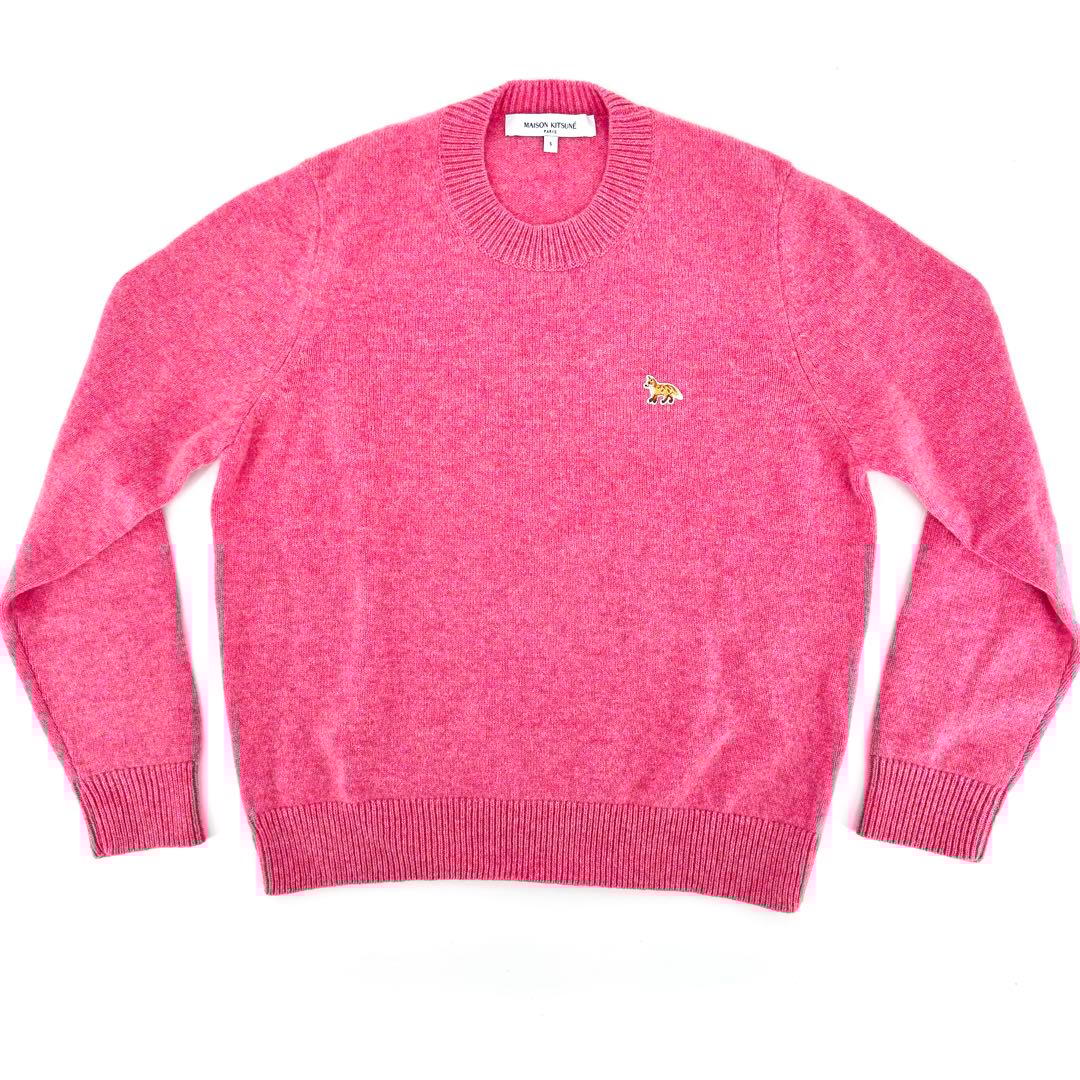 新品 MAISON KITSUNE S メゾンキツネウールセーター ピンク