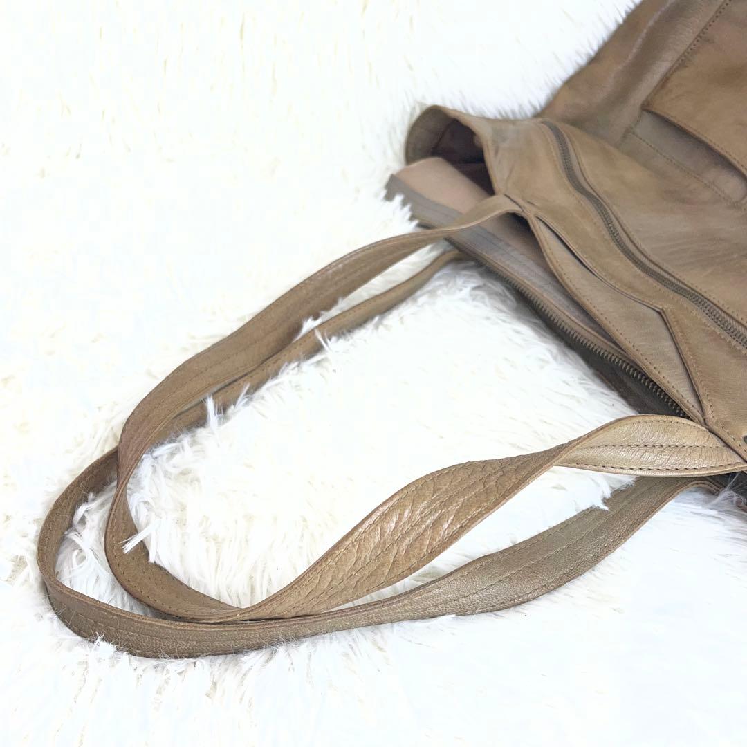 【大容量】ダンゲンテン トートバッグ オールレザー ブラウン A4収納可