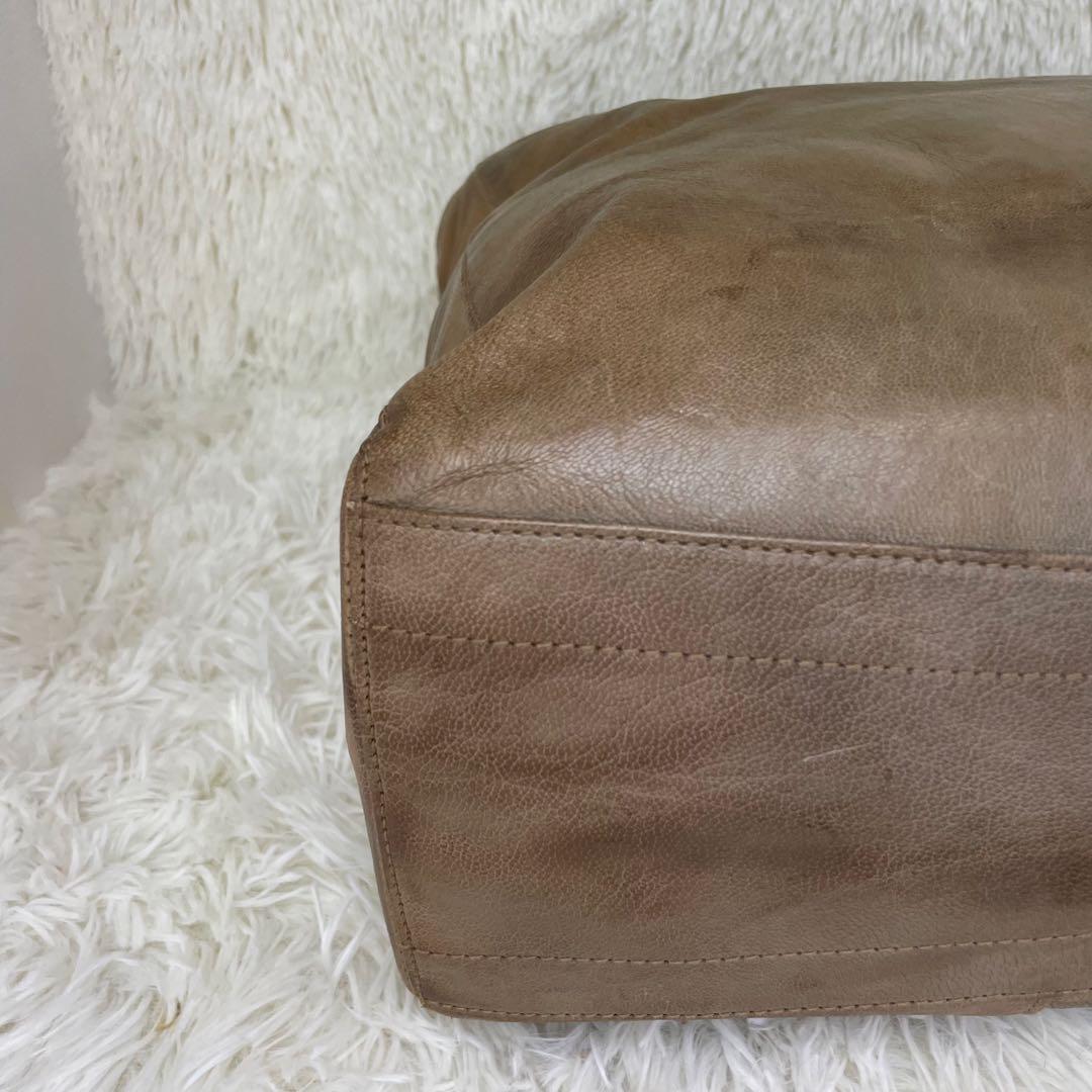 【大容量】ダンゲンテン トートバッグ オールレザー ブラウン A4収納可