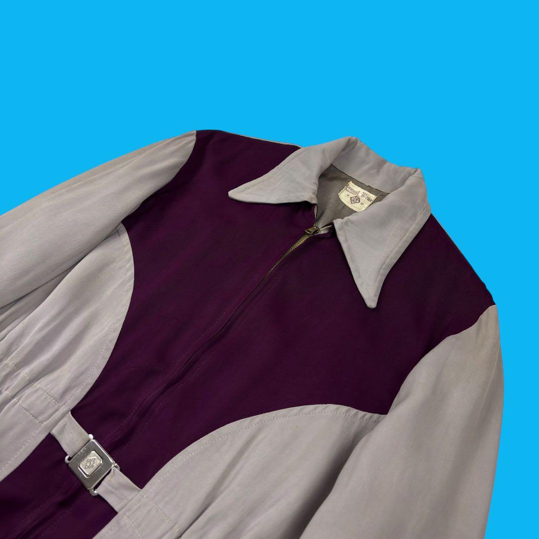 40s〜50s Ash ギャバジン スポーツジャケット ギャバシャン コの字留め