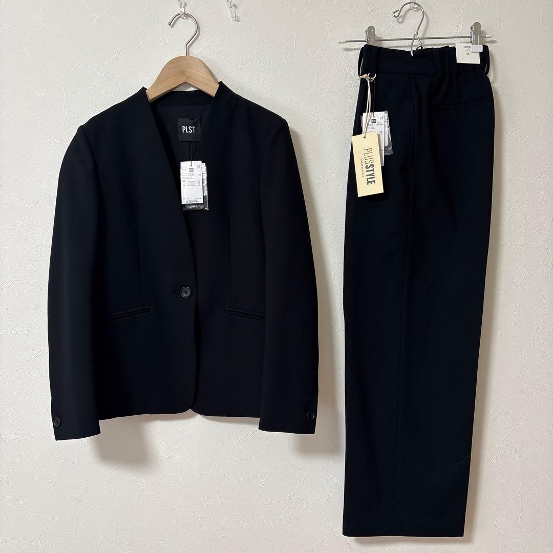 プラステ　ウォームリザーブ　パンツスーツ　ブラック