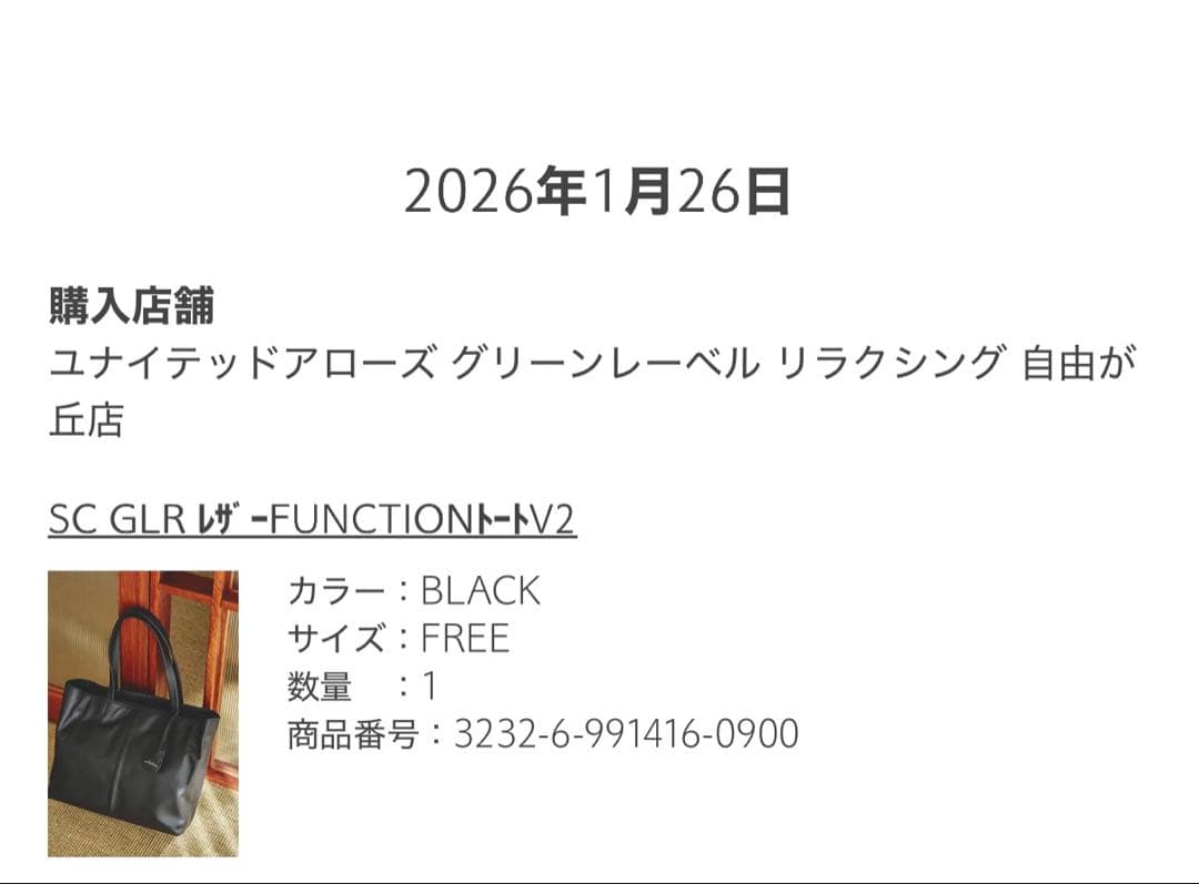 UnitedArrows SC GLR ファンクショナルレザートートバッグ V2