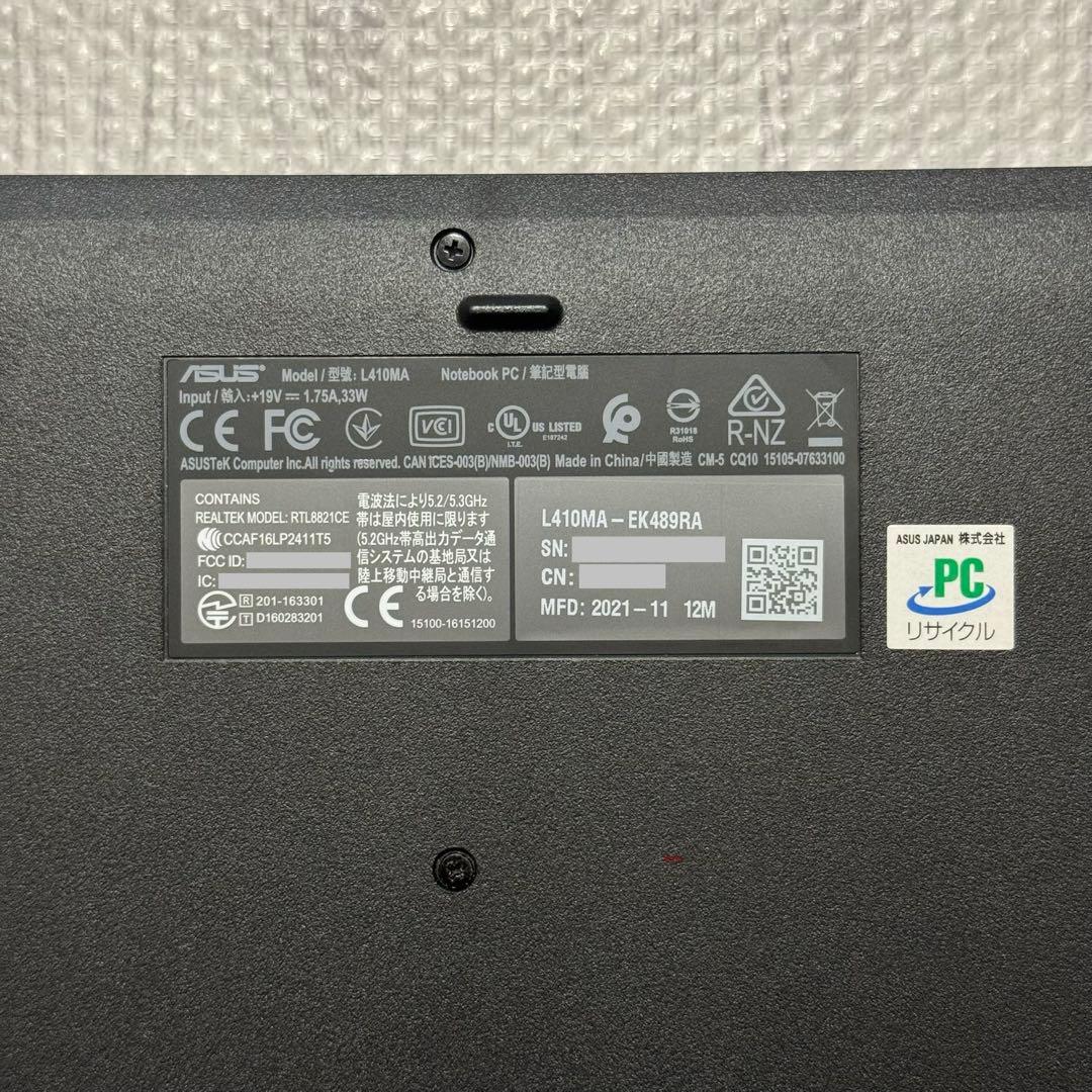 Windowsノート本体 ASUS L410MA L410MA-EK489RA