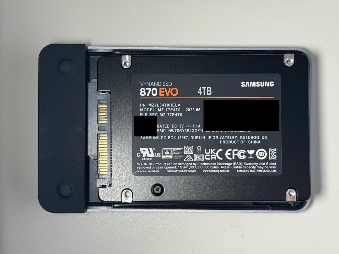 Samsung 870 EVO 4TB ＋ UGREENケース 性能チェック済み
