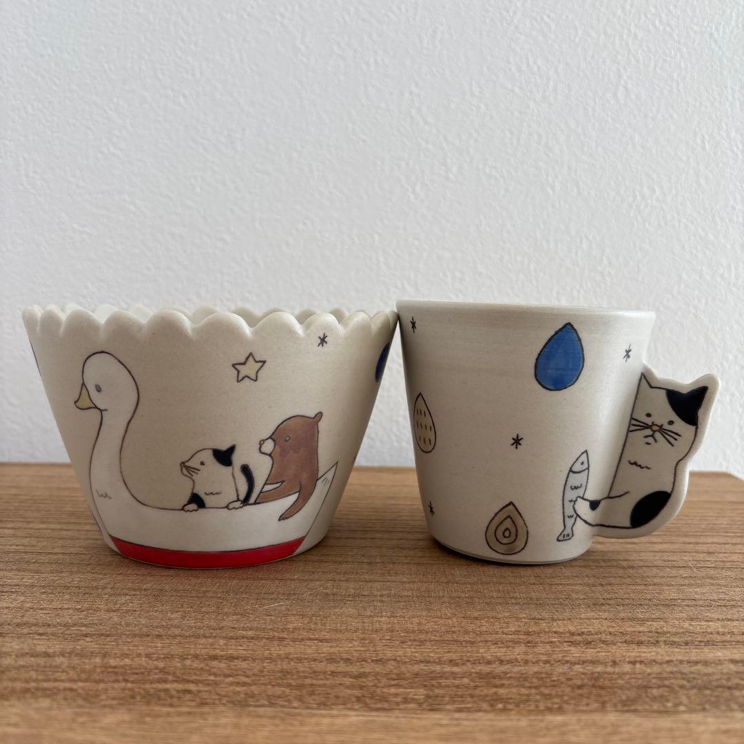 assa. グンジアズサさん　深鉢とマグカップのセット