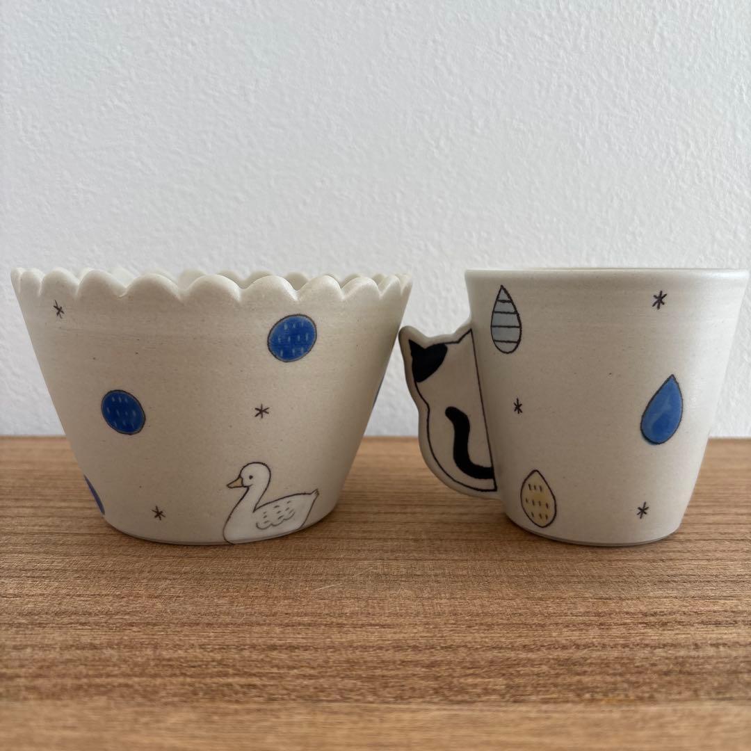 assa. グンジアズサさん　深鉢とマグカップのセット