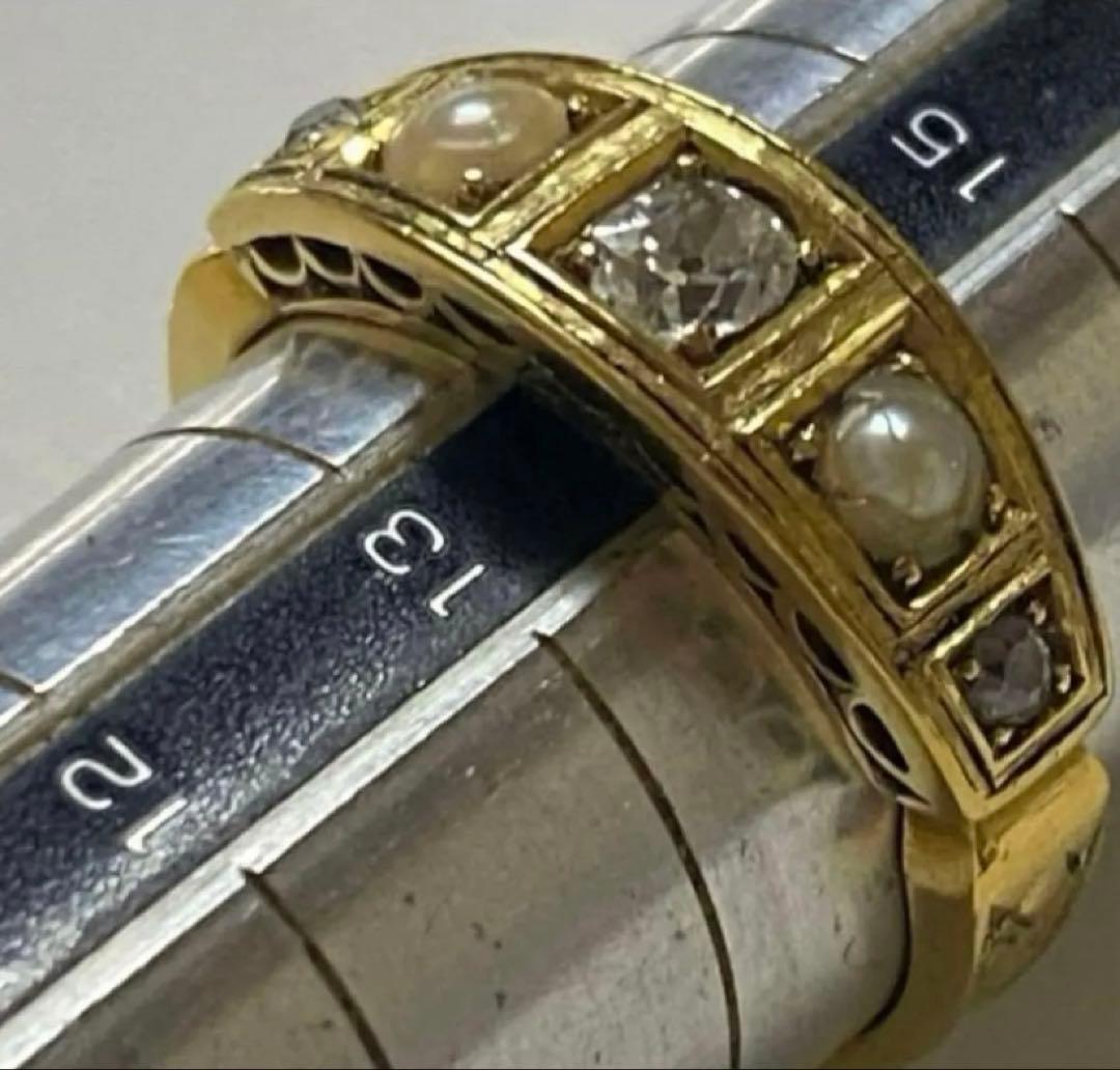 18金　18K イギリスアンティーク　リング　指輪