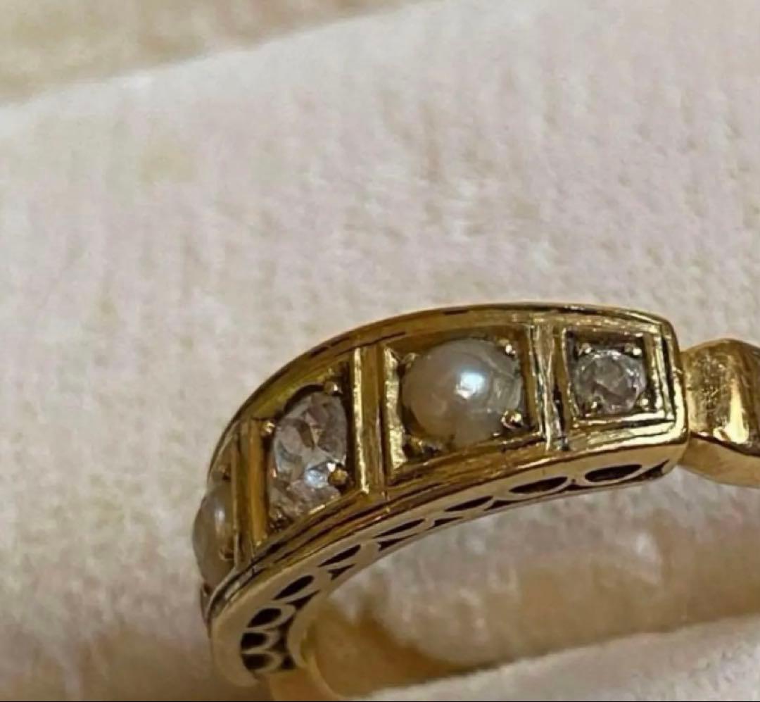 18金　18K イギリスアンティーク　リング　指輪