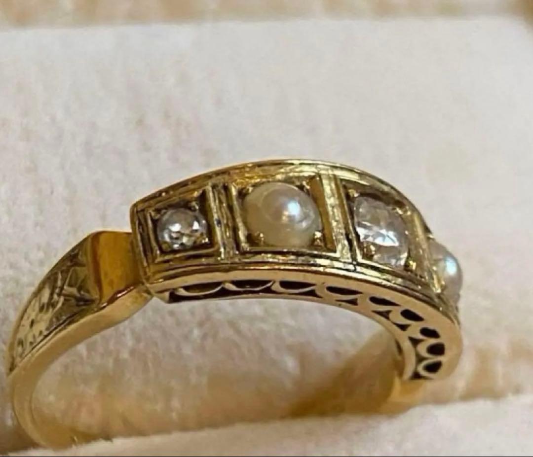 18金　18K イギリスアンティーク　リング　指輪