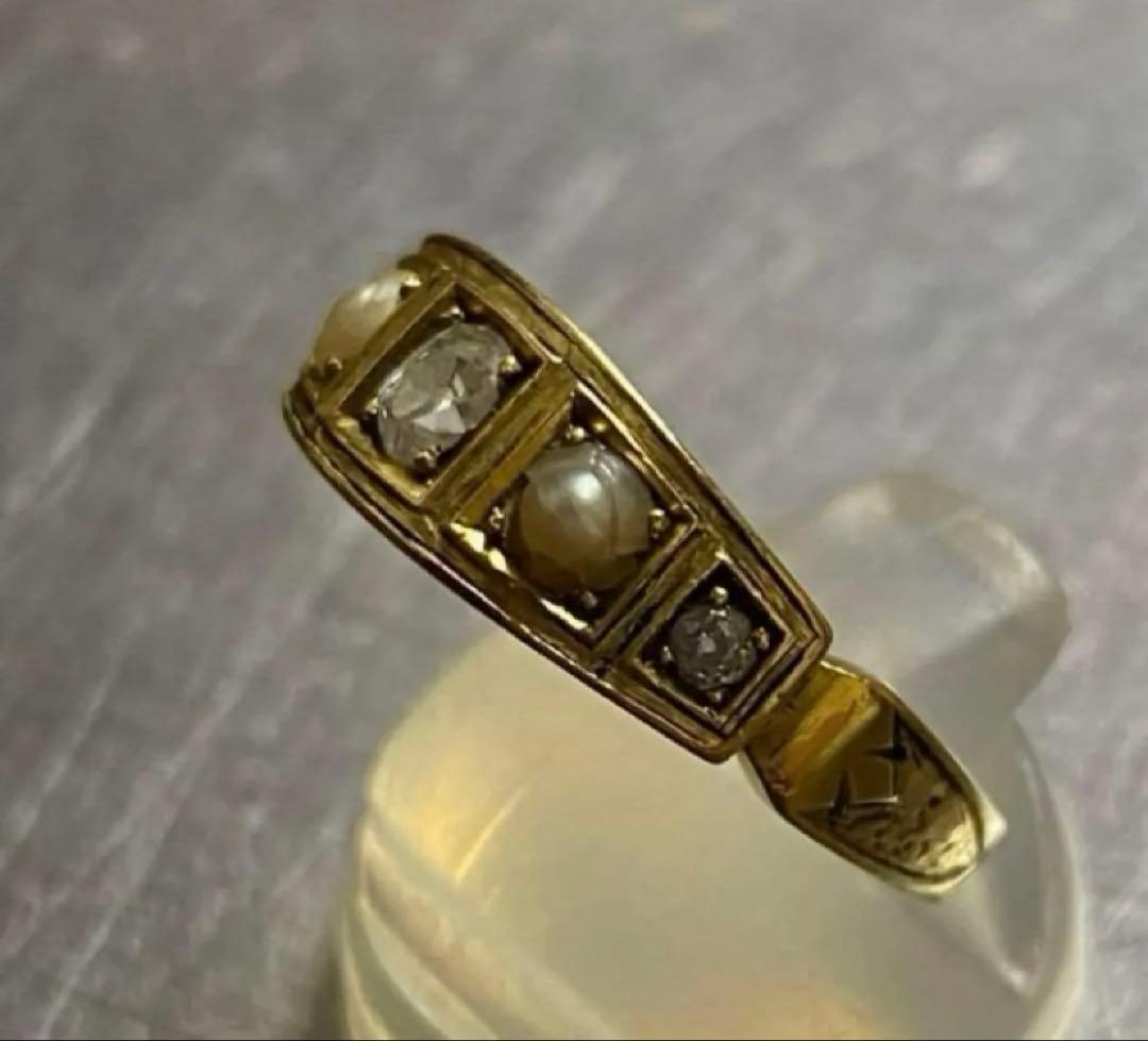 18金　18K イギリスアンティーク　リング　指輪