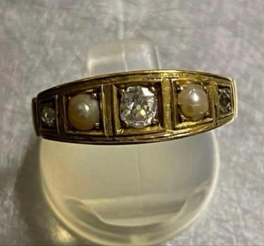 18金　18K イギリスアンティーク　リング　指輪