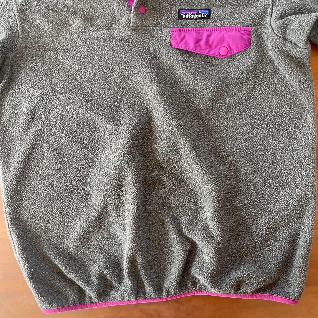 Patagonia Snap-Tフリース★グレー×ピンク　レディースS★永野芽郁